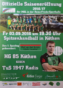 Plakat MHV-Saisoneröffnung 2016/2017 in Köthen